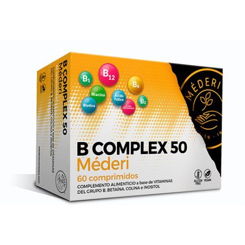 B complex 50 Mederi complemento alimenticio a base de vitaminas, colina e inositol