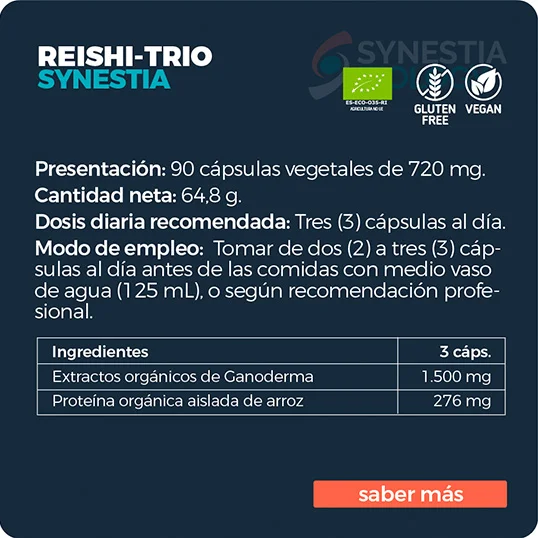 REISHI-TRIO SYNESTIA (720 MG-90 CÁPS) - Imagen 2